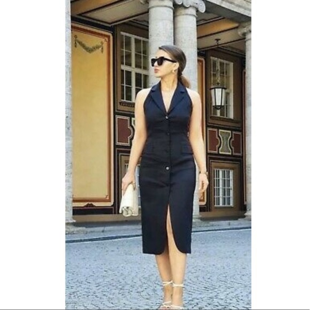 ZARA TAILORED LINEN DRESS XS